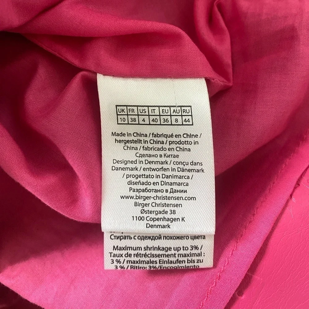 Rotate Birger Christensen Herlina Faux Leather Mini Dress Barbie Pink 90s Style
